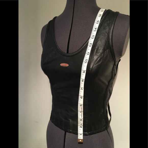 Harley Davidson leather/ fabric corset top - Picture 8 of 9